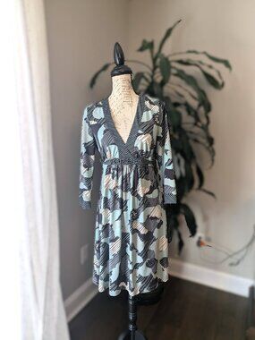 Blue, Tourquoise, Gray Dress